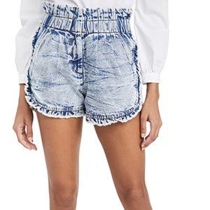 Dax Acid Wash Denim Ruffle Shorts NWT